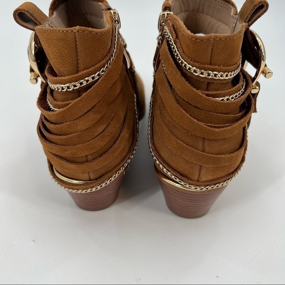 JORGE Boschoff brown ankle boots with chains size 9 - Picture 8 of 11